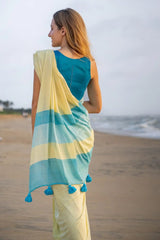 FLOATING THREADS STRIPE SAREE
