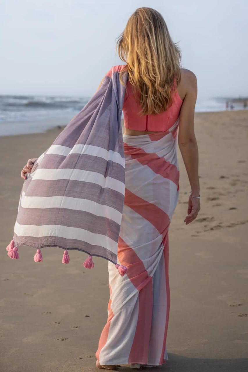 Soft Shadows Stripe Saree