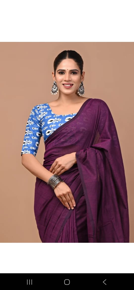 Premium Khadi Cotton Saree Extra Blouse Piece