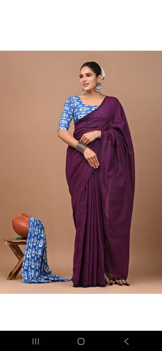 Premium Khadi Cotton Saree Extra Blouse Piece