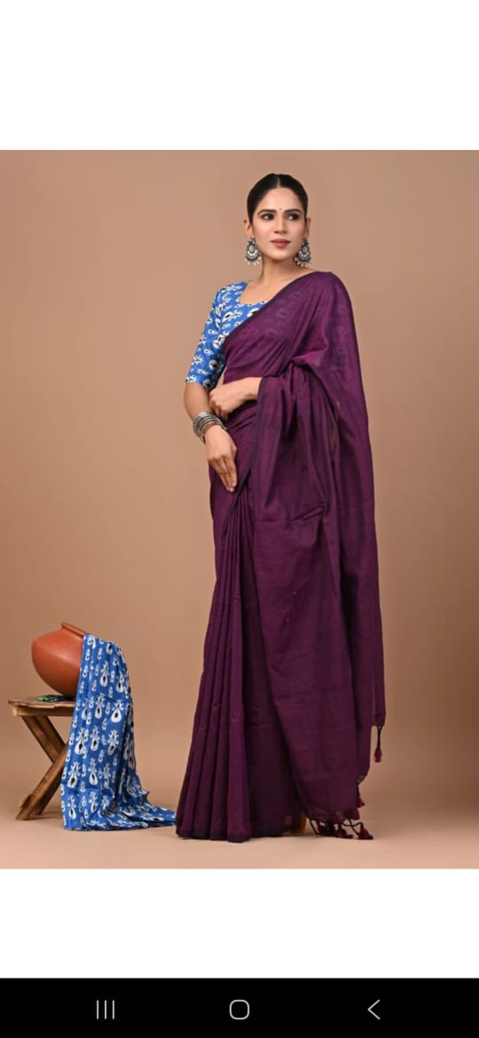 Premium Khadi Cotton Saree Extra Blouse Piece