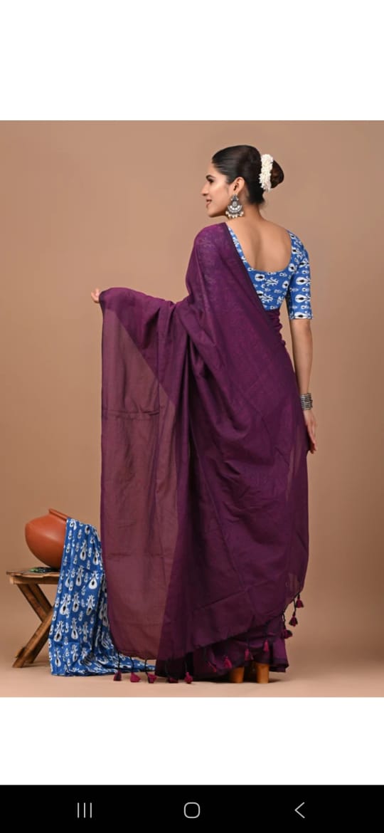 Premium Khadi Cotton Saree Extra Blouse Piece